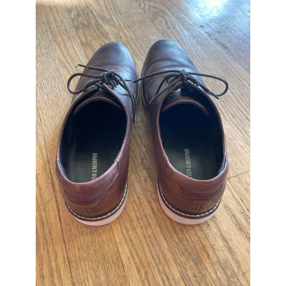 Johnston & Murphy Brown Perforated Leather Oxford Dress Shoes‎ Mens 11 59-1624